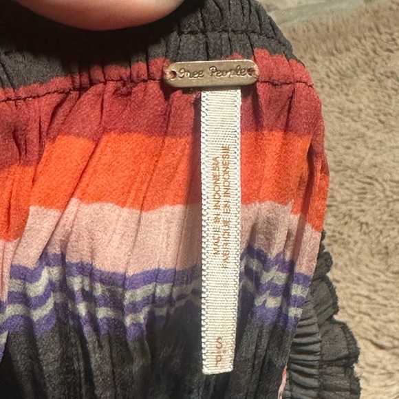 Free People High-Low Maxi Skirt MultiColor Accordion Elastic Waist - Picture 6 of 8